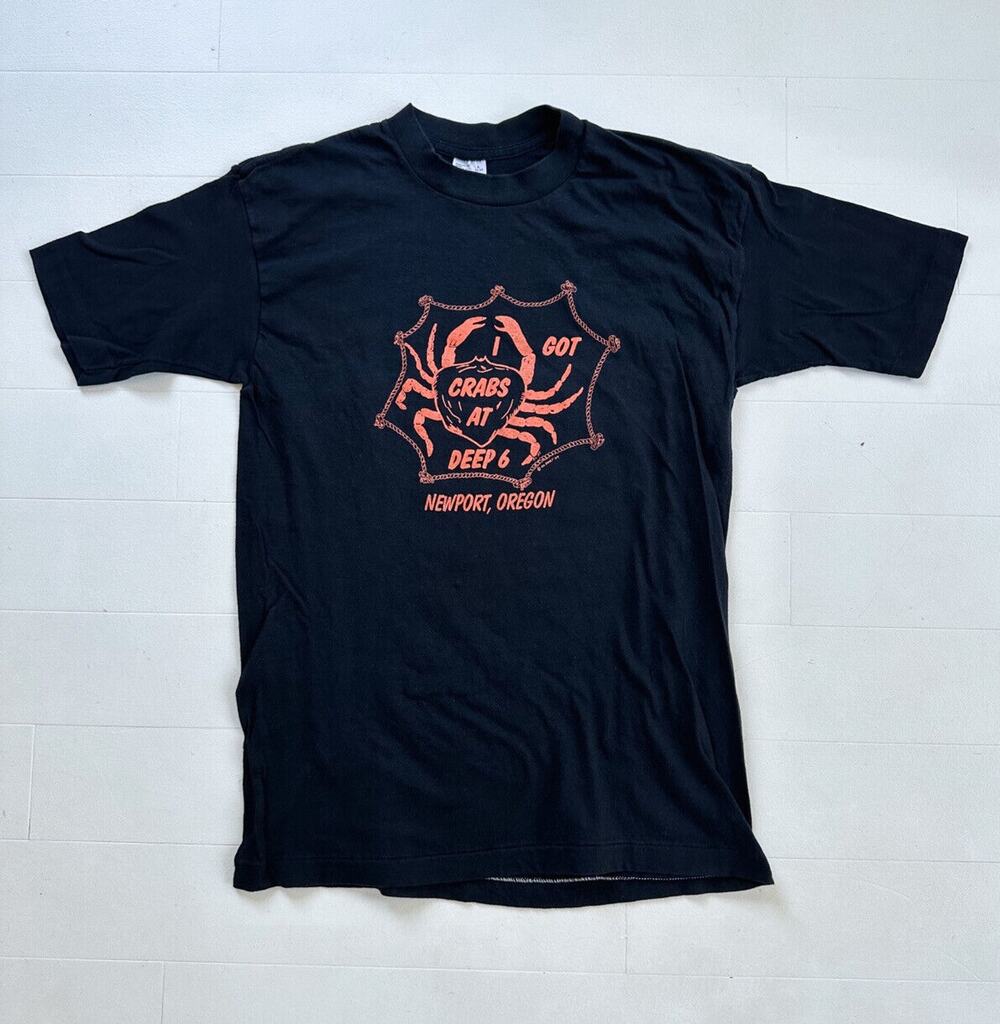 Vintage 70s Belton I Got Crabs at Deep 6 Oregon Single Stitch T-Shirt L